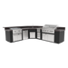 Videl 144" Maestro-L Complete BBQ Island — Powder Coated