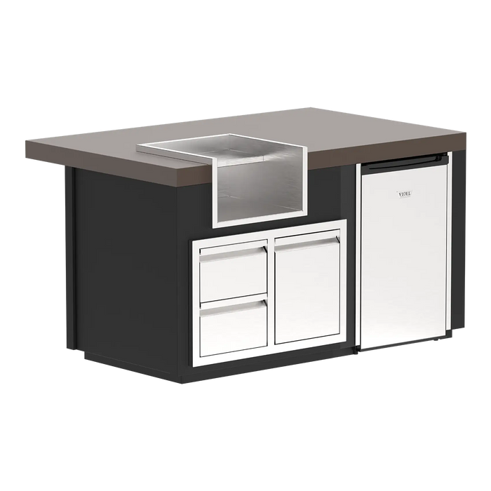 Videl 64" Luxe Complete BBQ Island with Margarita Center — Powder Coated