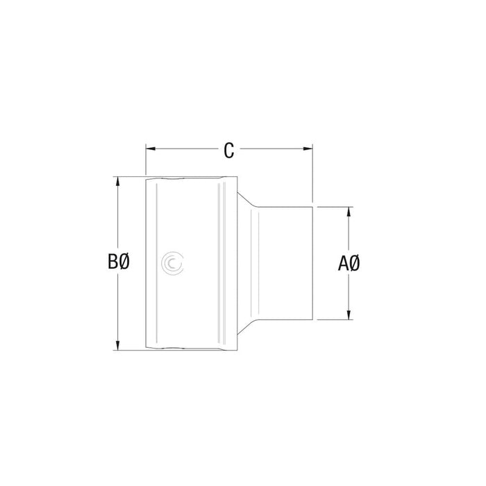 3" to 4" Black Increaser for Pellet Stove