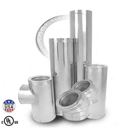 5" X 48" Ventis Class-A All Fuel 316L Inner/430 Outer Chimney Pipe - VA316-0548