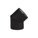 6" Vortex Double-Wall Black Stove Pipe 45° Fixed Elbow