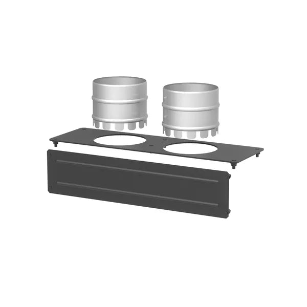 SBI Hot Air Plenum Kit (AC01225) with two duct adapters and outlet plate for Drolet and Osburn wood stoves