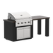 Videl 84" Alta-T Complete BBQ Island with Side Table — Powder Coated