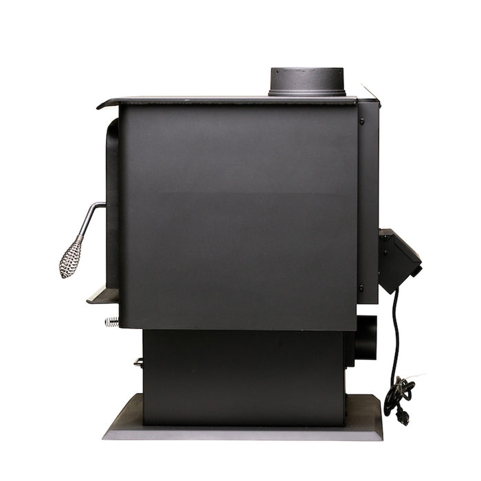 Ashley Hearth AW2520E-P 2,500 Sq Ft EPA Wood Stove with Pedestal — left side
