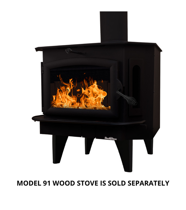 Buck Stove Small Straight Black Stove Legs, installed view