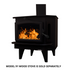 Buck Stove Small Straight Black Stove Legs, installed view