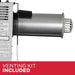Included direct vent kit attached to the Ashley Hearth DVAG11-DF 11,000 BTU direct vent dual fuel wall heater