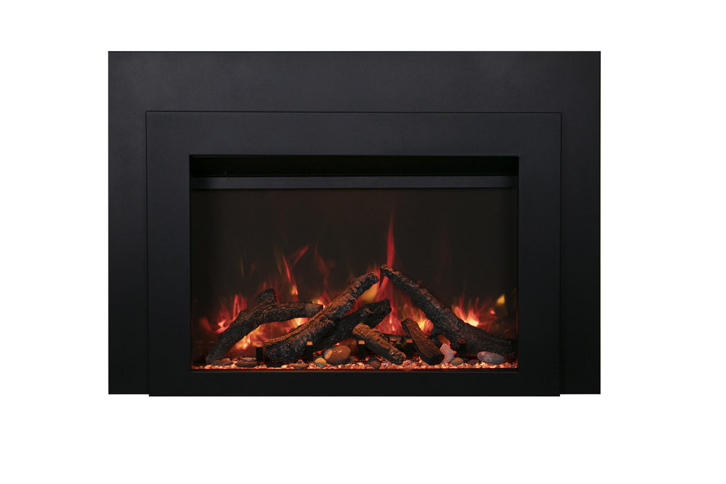 Amantii INS-FM electric fireplace insert with oak logs