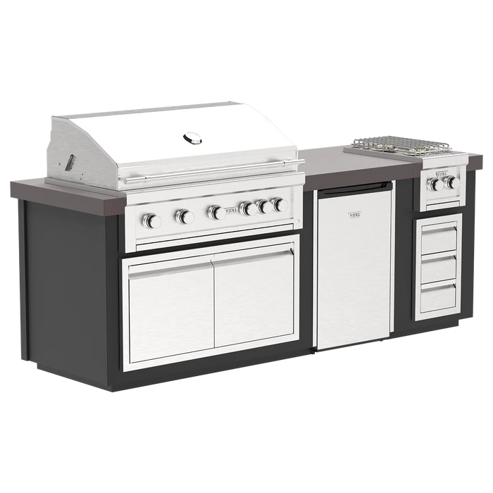 Videl 96" Luxe-I Complete BBQ Island — Powder Coated