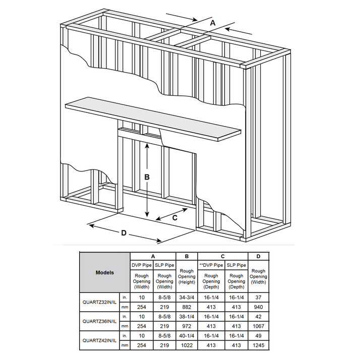 Majestic Quartz Series dimension diagram 2