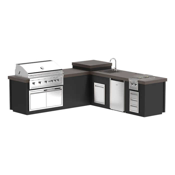Videl 112" Maestro-L (B) Complete BBQ Island — Powder Coated