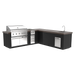 Videl 112" Maestro-L Complete BBQ Island — Powder Coated