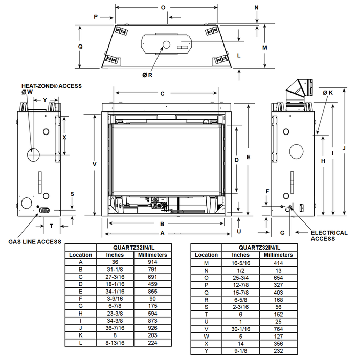 Majestic Quartz 32 dimensions diagram