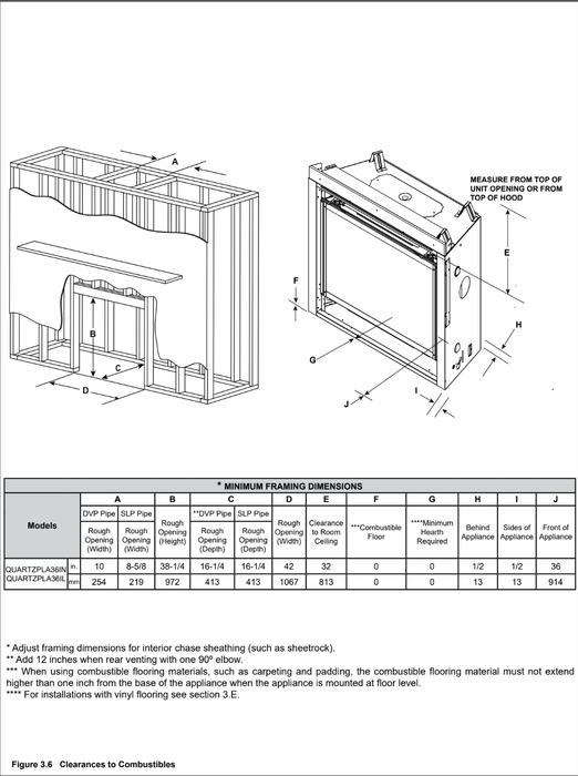Majestic Quartz Platinum dimensions diagram 2