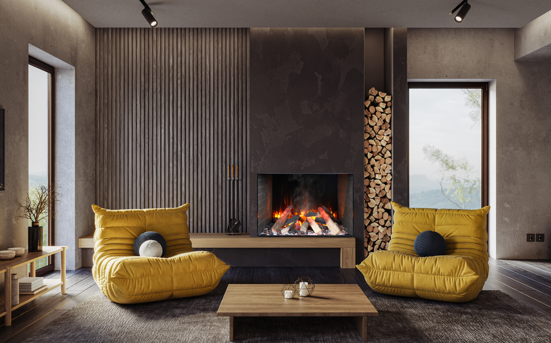 Amantii Signature 38 electric fireplace with decorative liner