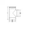 Drolet VOD0110 6 inch double-wall tee dimensioned schematic (6 inch inner, 7 inch outer, 13 inch tall)