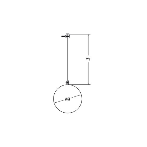 Drolet VOD0210 ceiling hanger dimensioned schematic