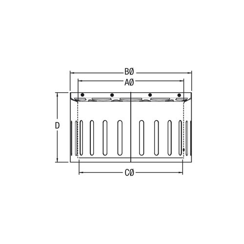 Drolet VOD0290 vented stove adapter dimensioned schematic