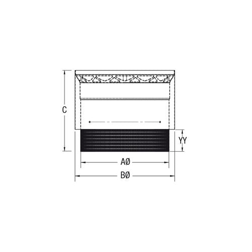 Drolet VOD0291 stove adapter dimensioned schematic