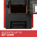 US Stove HB1520 firebox interior, accepts logs up to 23 inches