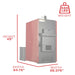 US Stove HB1520 dimension diagram: 45 in height, 25.375 in width, 54.75 in depth, 585 lb