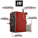 US Stove HB1520 feature overview: easy access air control, Honeywell limit switch, viewing window, twin 500 CFM blowers, large ash pan