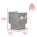 Ashley Hearth AW2020-P 2,000 Sq Ft EPA Certified Wood Stove — dimensions