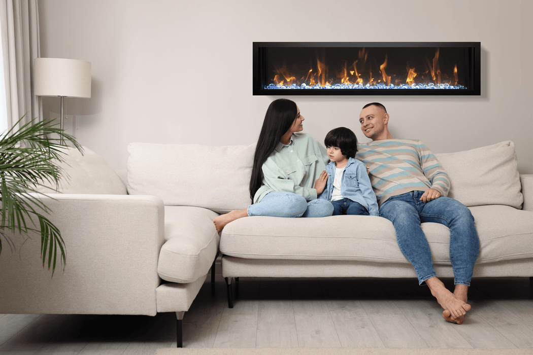 Amantii BI-SLIM Electric Fireplace – Built-in only with black steel surround