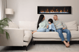 Amantii BI-SLIM Electric Fireplace – Built-in only with black steel surround
