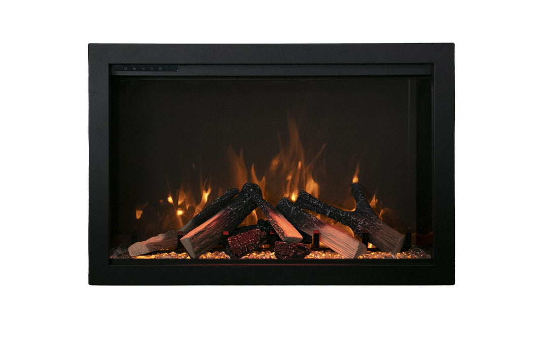 Amantii TRD Bespoke electric fireplace with square finishing trim