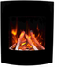 Amantii WM-BI-2428 electric fireplace that uses the curved glass