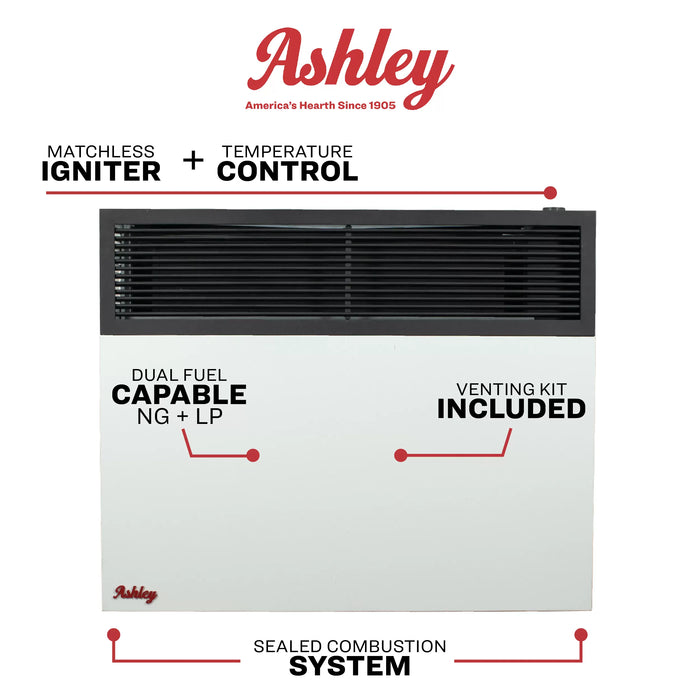 Ashley Hearth DVAG25 / DVAG30 25,000 BTU Direct Vent Wall Heater