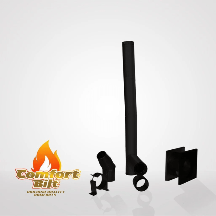 Comfortbilt/Duravent 4 inch Pellet Stove Piping Kit With 90 Elbow- Black Matte
