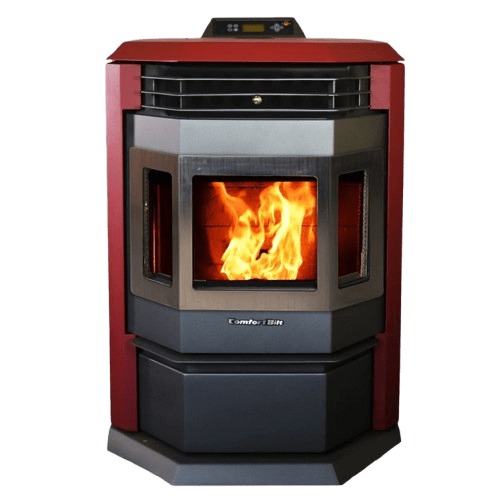 ComfortBilt HP22-SS Pellet Stove - Burgundy with Stainless Steel Trim