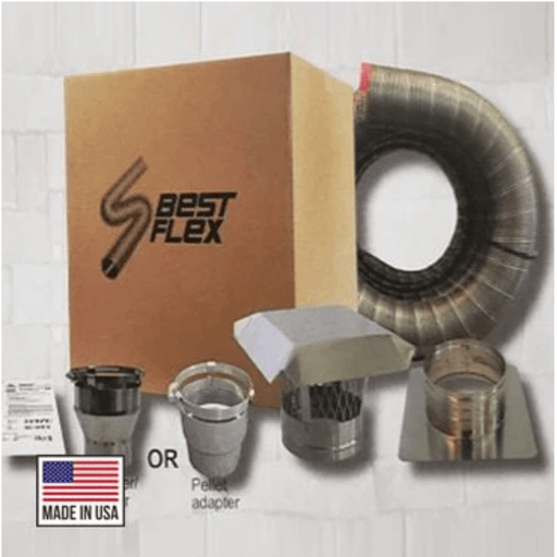 ComfortBilt HP22i Pellet Stove Insert 4-inch Flexible Piping Kit with TEE