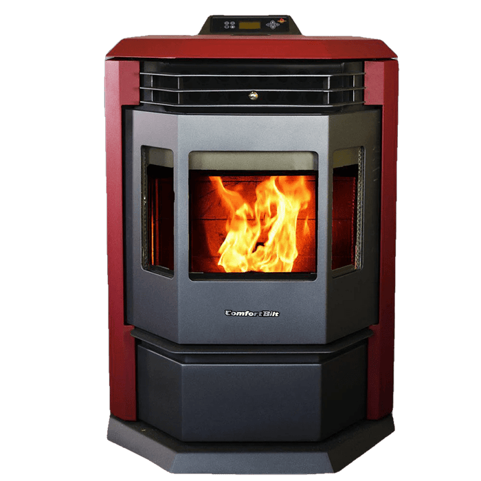 ComfortBilt HP22N-SS Pellet Stove - Burgundy with Stainless Steel Trim