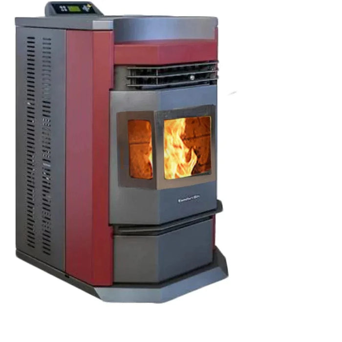 ComfortBilt HP22N-SS Pellet Stove - Burgundy with Stainless Steel Trim