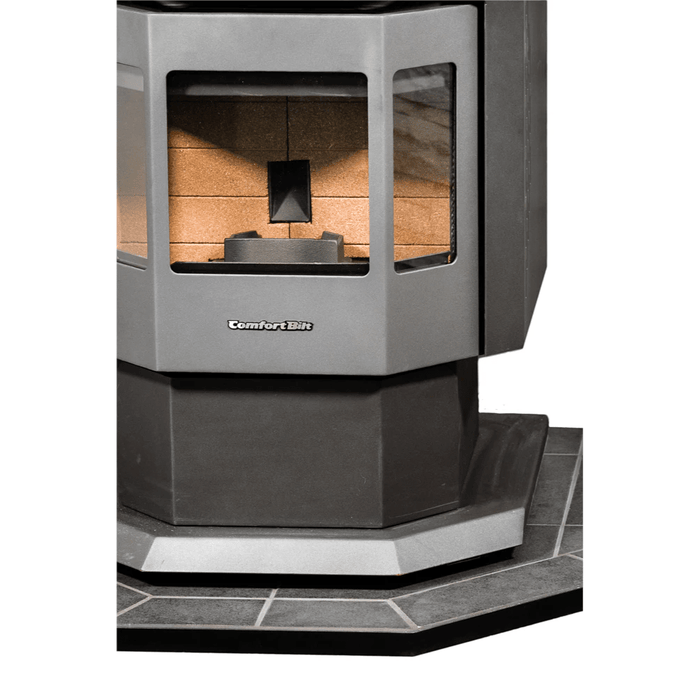 ComfortBilt Pellet Stove Corner Hearth Pad - Mill Black