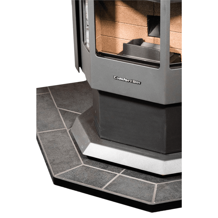 ComfortBilt Pellet Stove Corner Hearth Pad - Mill Black
