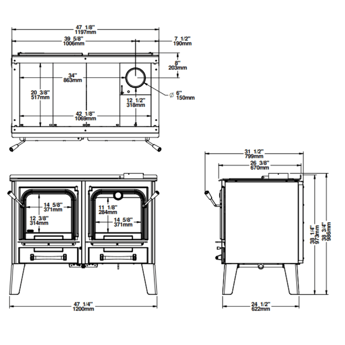 Drolet Chic-Choc Wood Burning Cookstove