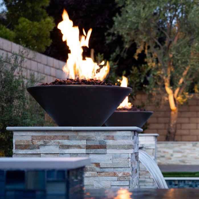 The Outdoor Plus Cazo Concrete 31" Gas Fire Bowl