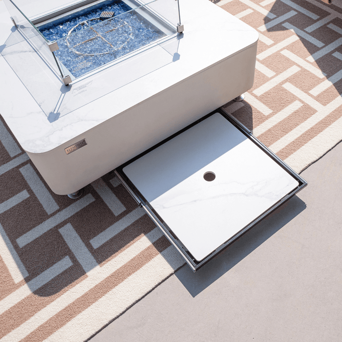 Elementi Plus Annecy Marble Porcelain Fire Table White