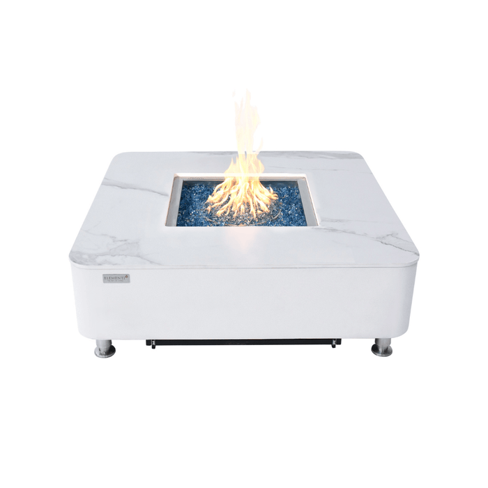 Elementi Plus Annecy Marble Porcelain Fire Table White