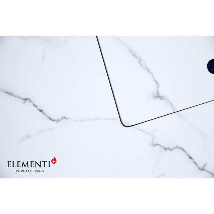 Elementi Plus Bianco Marble Porcelain Fire Table White