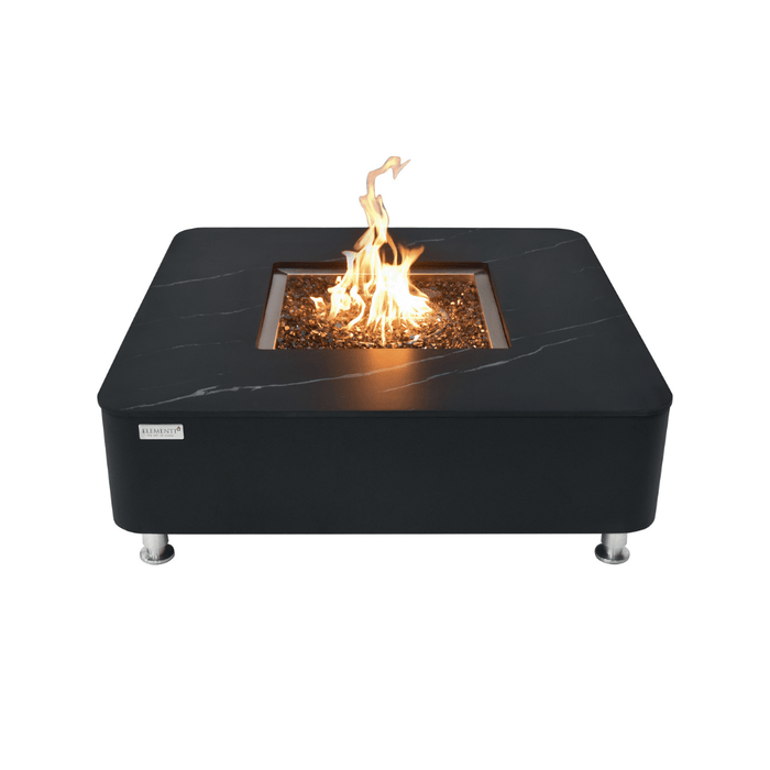 Elementi Plus Copenhagen Marble Porcelain Fire Table Black