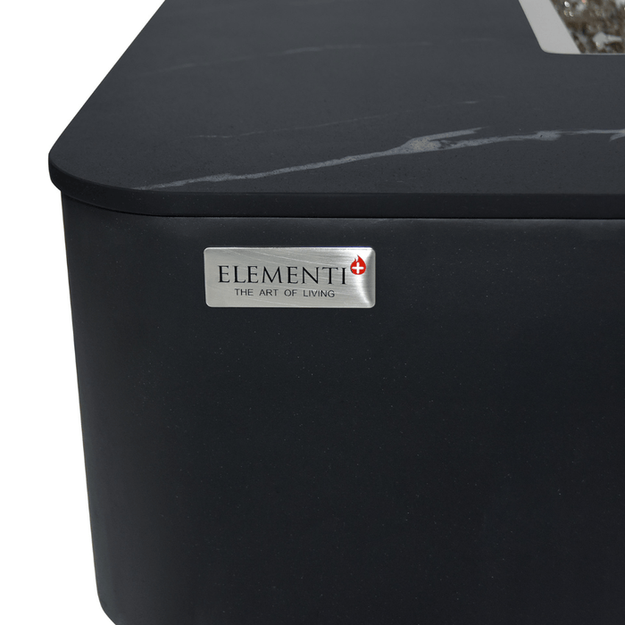 Elementi Plus Copenhagen Marble Porcelain Fire Table Black