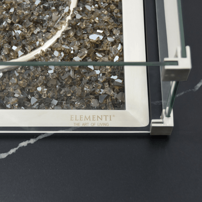 Elementi Plus Copenhagen Marble Porcelain Fire Table Black