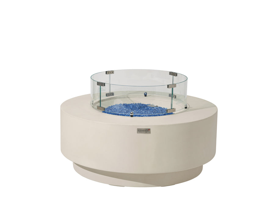 Elementi Plus Nimes Fire Table Frosted Cream White