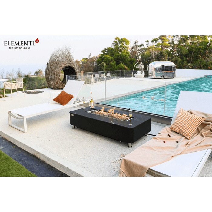 Elementi Plus Valencia Porcelain Top Fire Table Black