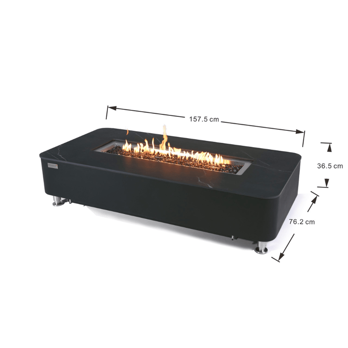 Elementi Plus Valencia Porcelain Top Fire Table Black